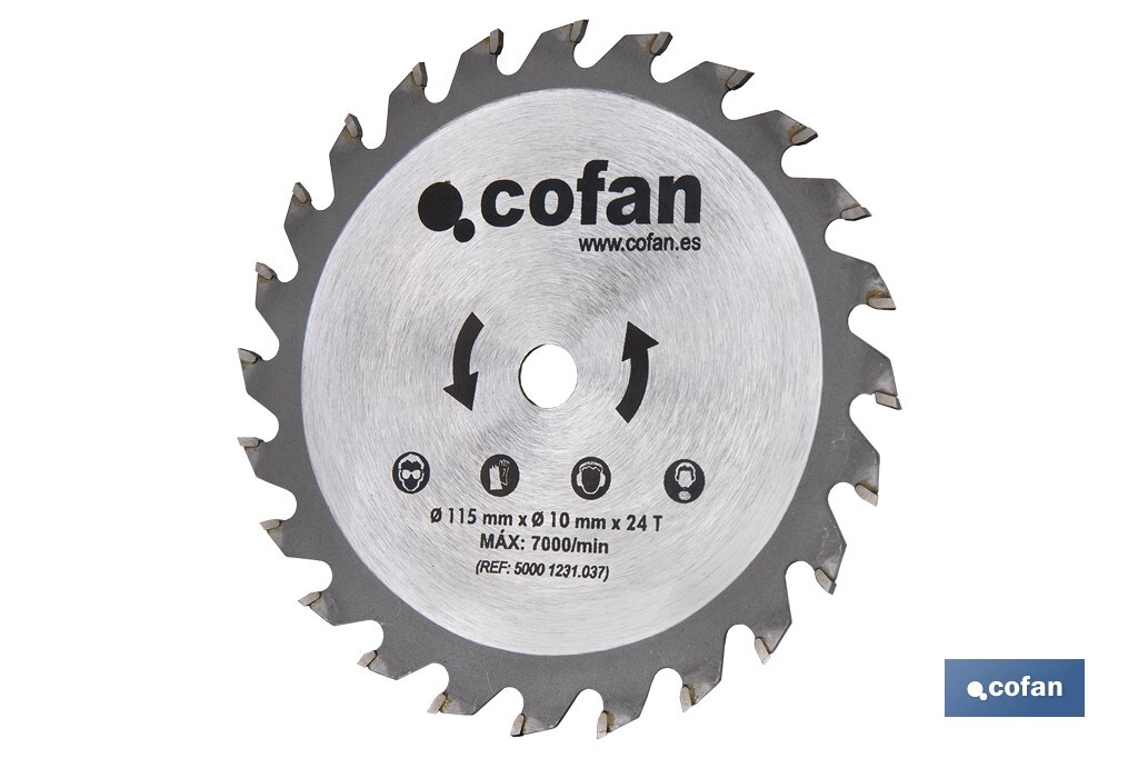Discos de corte con 24 dientes | Diámetro 185 o 115 mm | Piezas de recambio para sierras circulares - Cofan