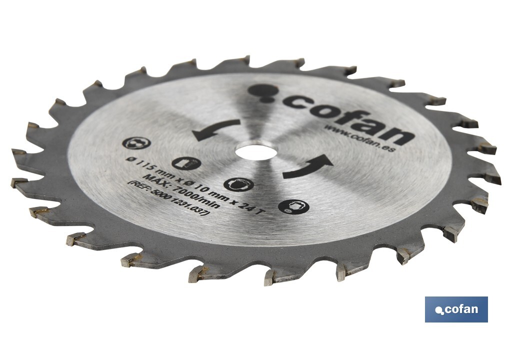 Discos de corte con 24 dientes | Diámetro 185 o 115 mm | Piezas de recambio para sierras circulares - Cofan