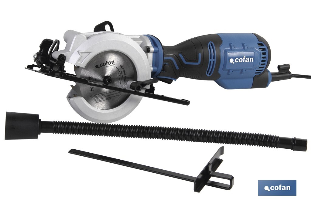 Mini scie circulaire électrique | Dimension Ø115mm pour couper du bois, des plastiques et du métal mou | 705W Ø115mm - Cofan
