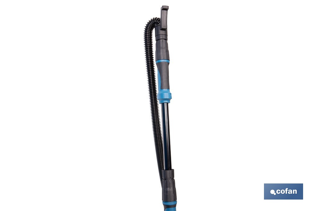 Lijadora de pared y techo eléctrica 710 W 1500 rpm | Tubo extensible, aspiración de polvo y luz LED integrada | Incluye maletín y 6 discos de lija - Cofan