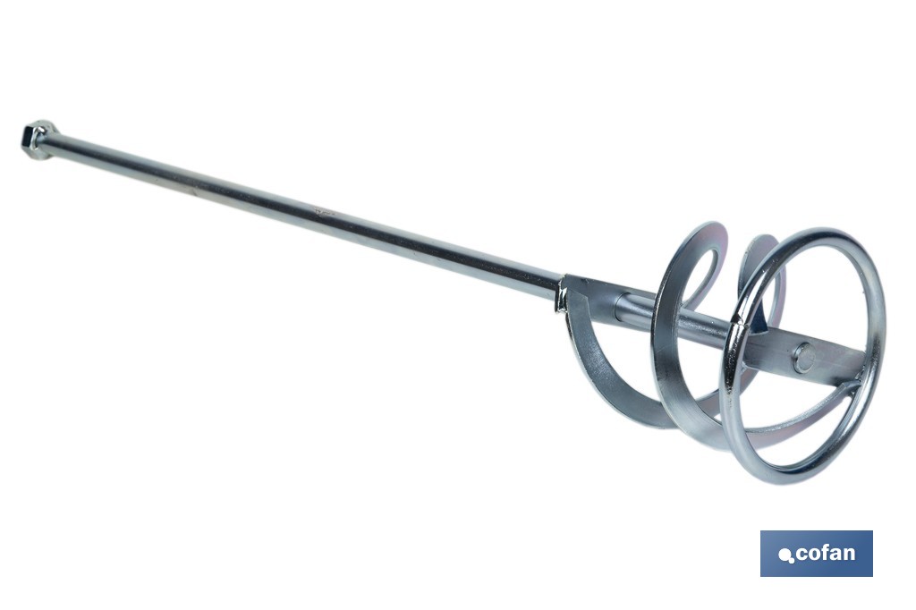 Vara misturadora | Acessório de mistura M14 | Adequado para misturar tinta, verniz ou massa | Comprimento: 600 mm | Disponível em diferentes diâmetros - Cofan