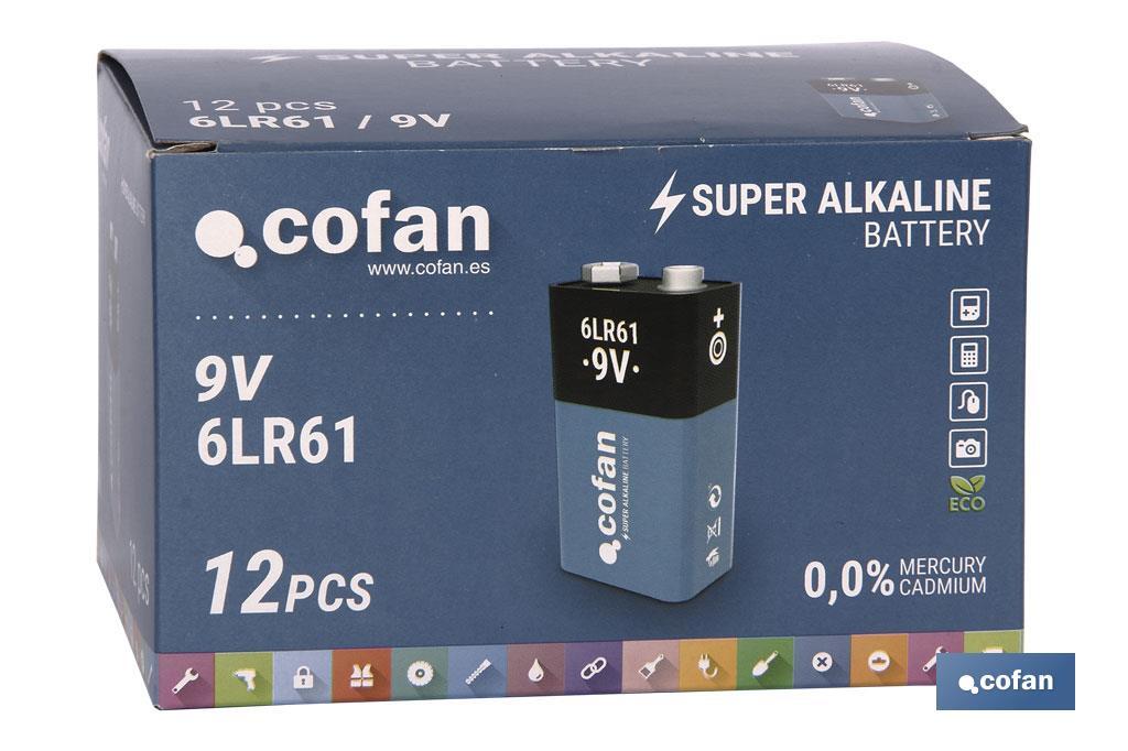 Pilas Alcalinas - 6LR61/9V - Cofan