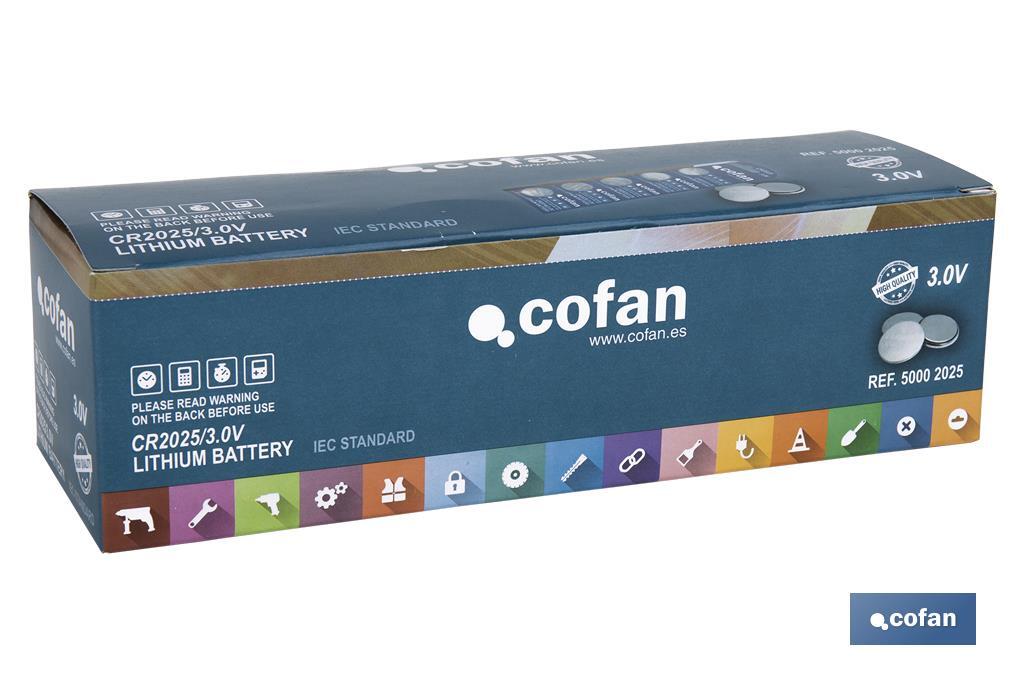 Pilas Botón CR2025/3.0V - Cofan