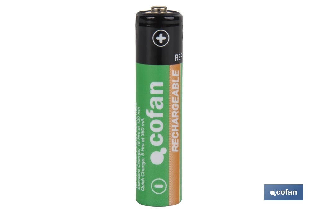 Rechargeable batteries AAA - Cofan