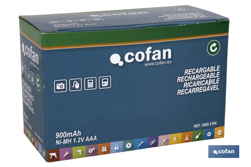 Rechargeable batteries AAA - Cofan