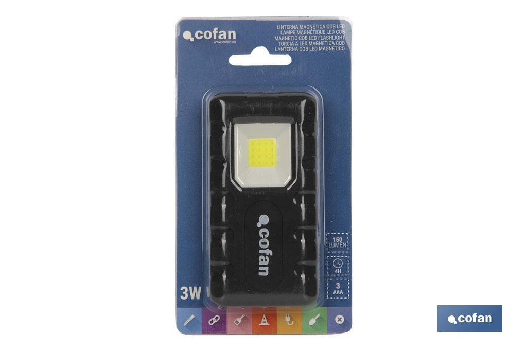 Linterna Magnética Led I Tamaño de bolsillo I Resistente al agua y a impactos I 3W I 150 Lm - Cofan