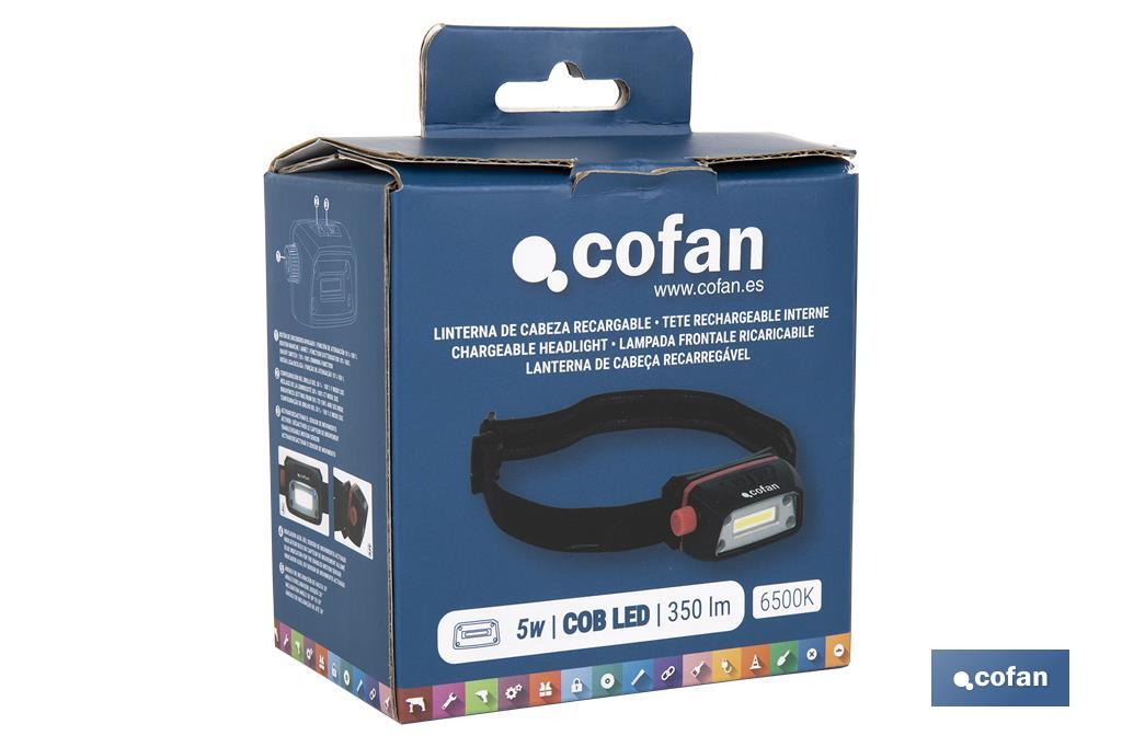 Linterna de cabeza recargable - Cofan