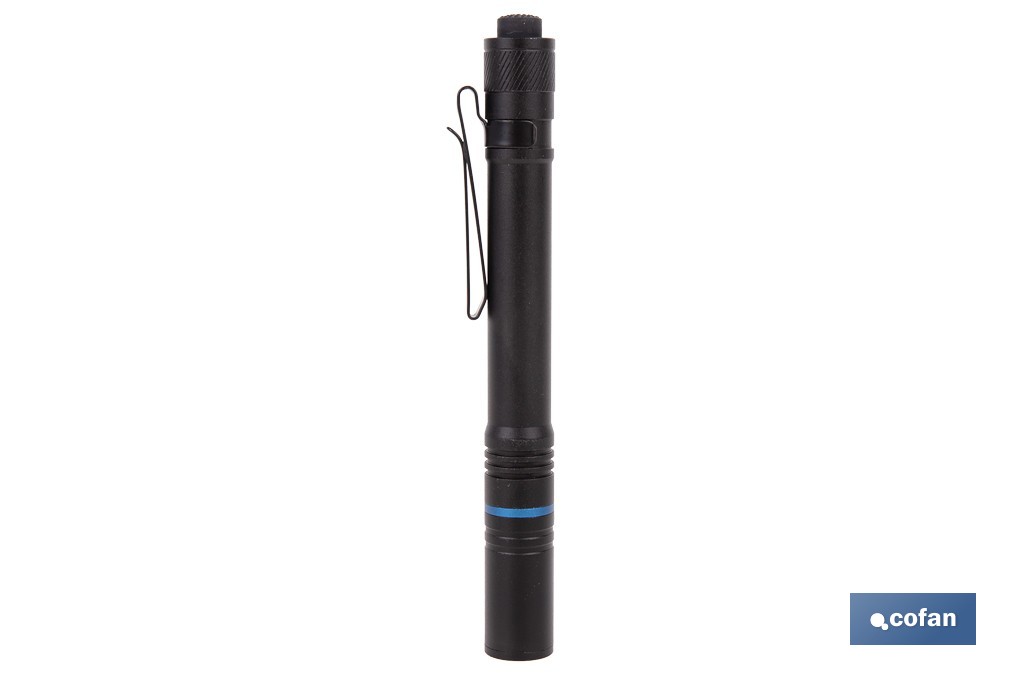 Linterna LED formato Bolígrafo Recargable de Aluminio | 3 funciones y enfoque ajustable | Cable USB-C incluido - Cofan
