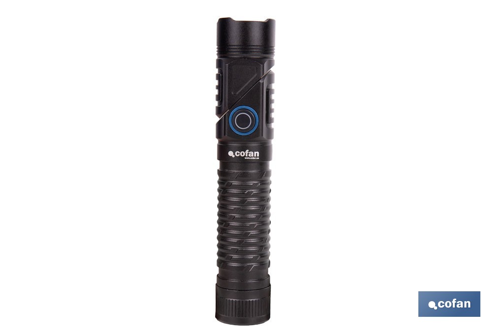 Linterna LED plegable y recargable con 5 modos de luz y con base magnética | 1200 lm, alcance de 100 m - Cofan