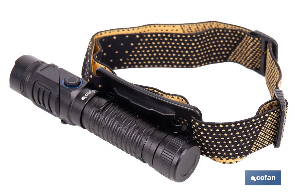 Linterna LED plegable y recargable con 5 modos de luz y con base magnética | 1200 lm, alcance de 100 m - Cofan