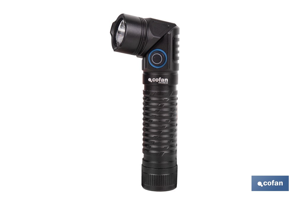Linterna LED plegable y recargable con 5 modos de luz y con base magnética | 1200 lm, alcance de 100 m - Cofan