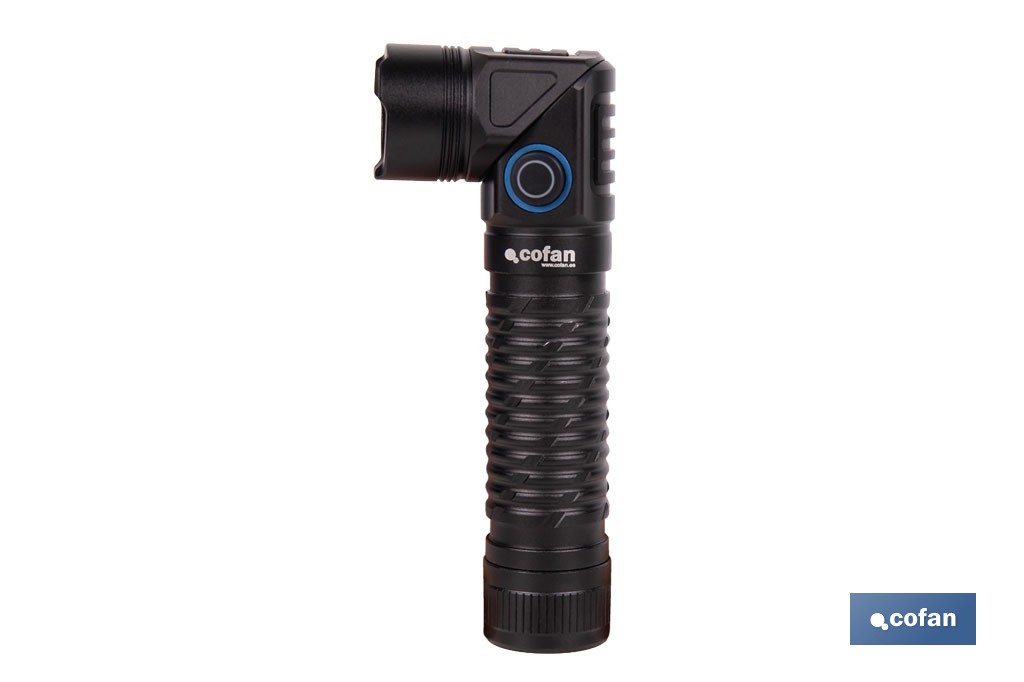 Linterna LED plegable y recargable con 5 modos de luz y con base magnética | 1200 lm, alcance de 100 m - Cofan
