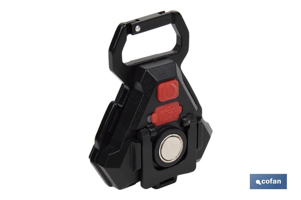 Mini Cob Led Rechargeable Flashlight | Mini LED work light with hook and extra strong magnet - Cofan
