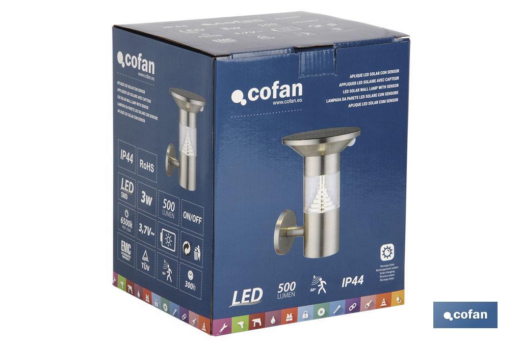 APPLIQUER LED SOLAIRE AVEC CAPTEUR  - Cofan