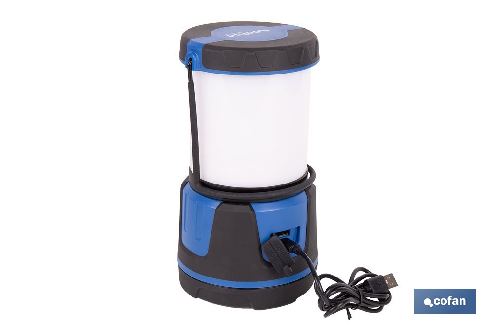 Linterna de camping COB LED 2000 lm recargable con 5 modos de luz | Iluminación regulable - Cofan