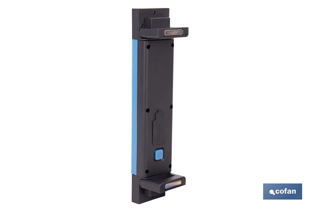 Lámpara de inspección LED COB 1200 lm | Recargable con 3 modos de luz | Extremos magnéticos, giratorios y plegables - Cofan