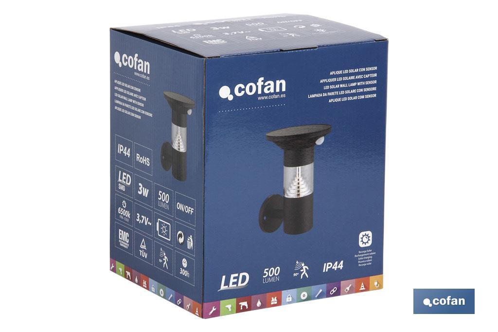 Aplique Led solar con sensor - Cofan