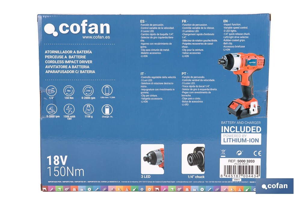APARAFUSADOR COM BATERIA - Cofan