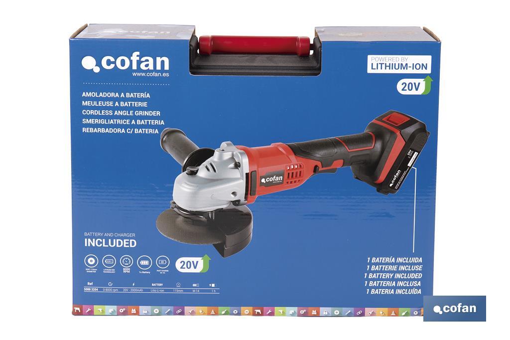 Meuleuse à batterie Lithium-ion | 18V | Convient aux disques de ø115mm - Cofan