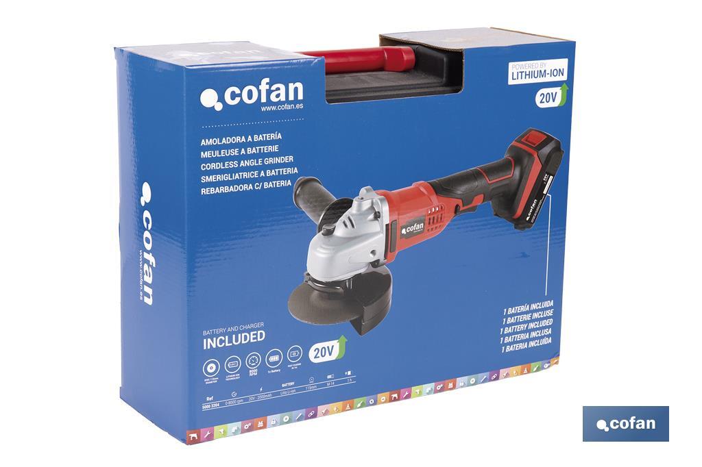 Meuleuse à batterie Lithium-ion | 18V | Convient aux disques de ø115mm - Cofan