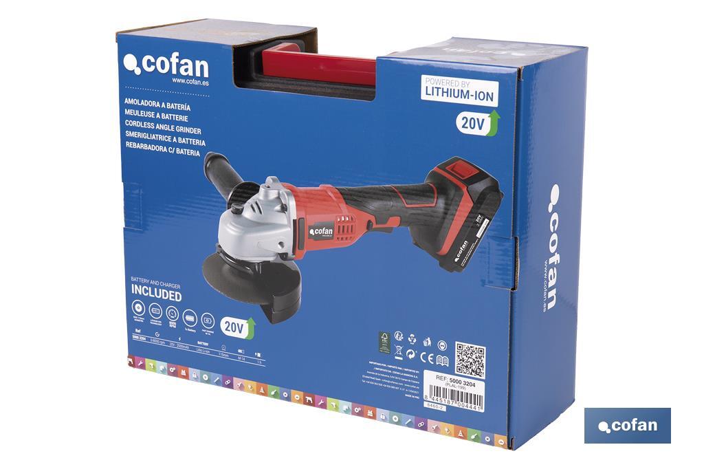 Meuleuse à batterie Lithium-ion | 18V | Convient aux disques de ø115mm - Cofan