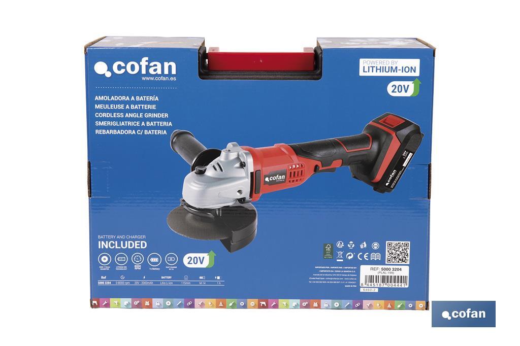 Meuleuse à batterie Lithium-ion | 18V | Convient aux disques de ø115mm - Cofan