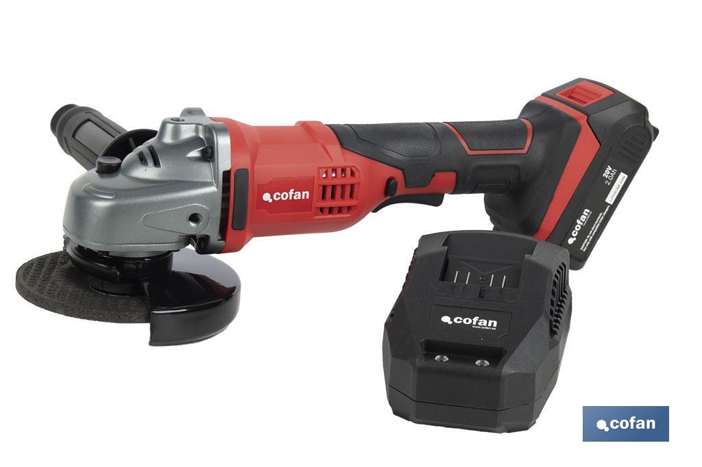 BATTERY-POWERED ANGLE GRINDER - Cofan