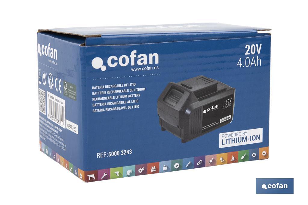 Kit de motosierra a batería con dos baterías de litio 20 V 4.0 Ah | Motosierra sin escobillas | Espada de 10" | Eficiencia y precisión en cortes de madera - Cofan