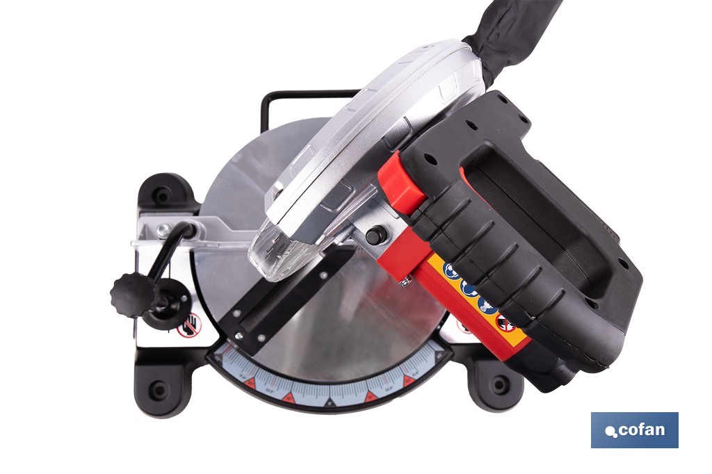 Ingletadora a batería 20 V con motor brushless | Corte máx. 105 mm, inclinación -45°/+45°, velocidad 3200 rpm | Incluye bolsa de polvo | Disponible con y sin batería y cargador - Cofan