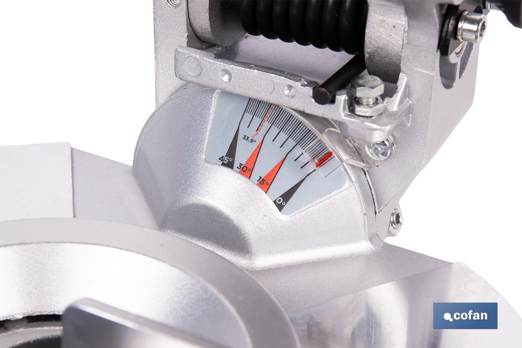 Ingletadora a batería 20 V con motor brushless | Corte máx. 105 mm, inclinación -45°/+45°, velocidad 3200 rpm | Incluye bolsa de polvo | Disponible con y sin batería y cargador - Cofan