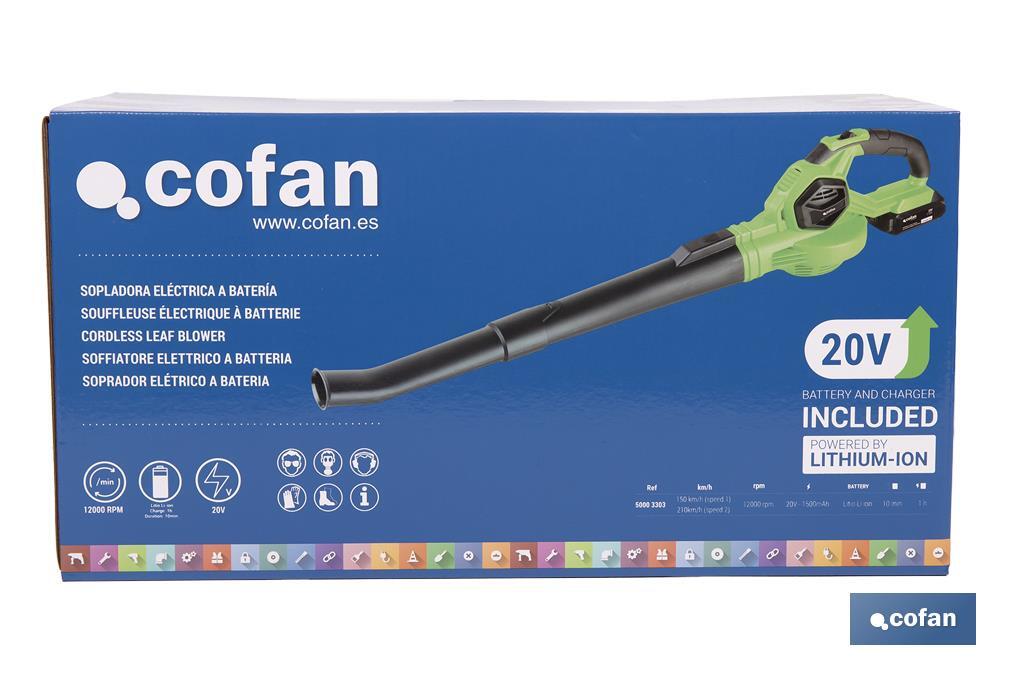 Battery-powered leaf blower - Cofan
