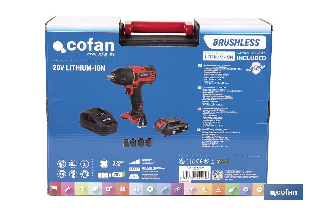 Clé à choc | 1/2" À Batterie | 20 V - Cofan