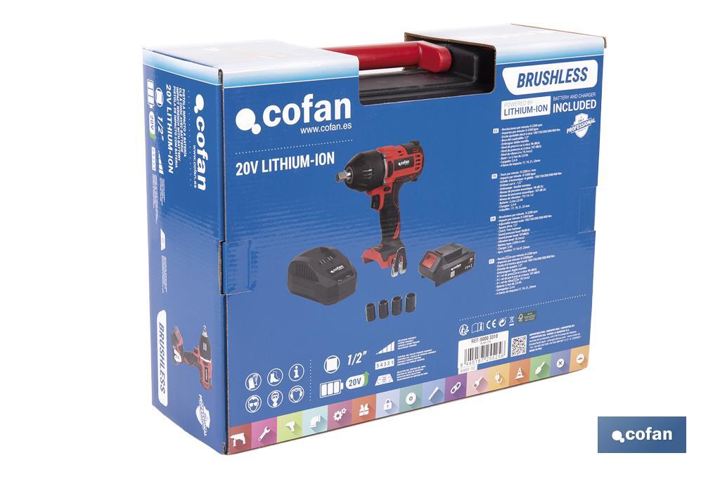 Clé à choc | 1/2" À Batterie | 20 V - Cofan
