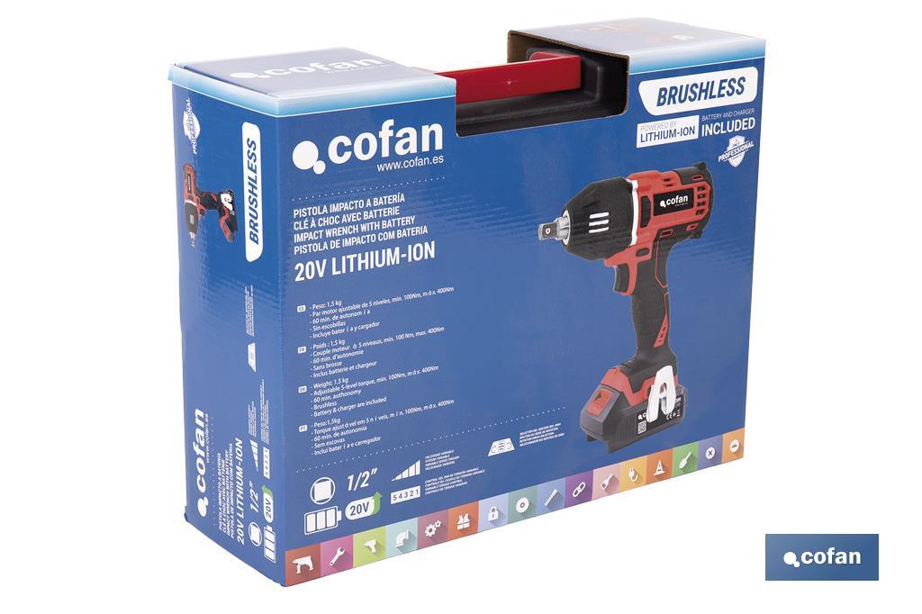 Clé à choc | 1/2" À Batterie | 20 V - Cofan