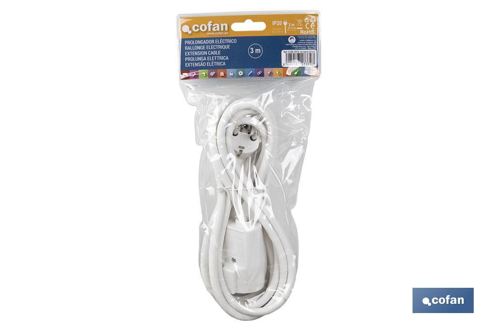 Extension cord | Various sizes of cable (3 x 1.5mm) | Two-pole socket - Cofan