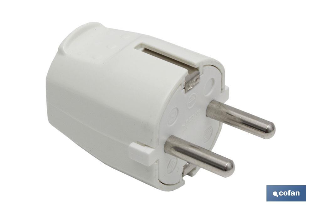 Two-Pole Schuko Plug | 16A - 250V | White - Cofan