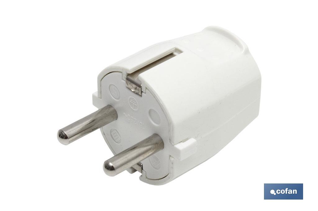 Two-Pole Schuko Plug | 16A - 250V | White - Cofan