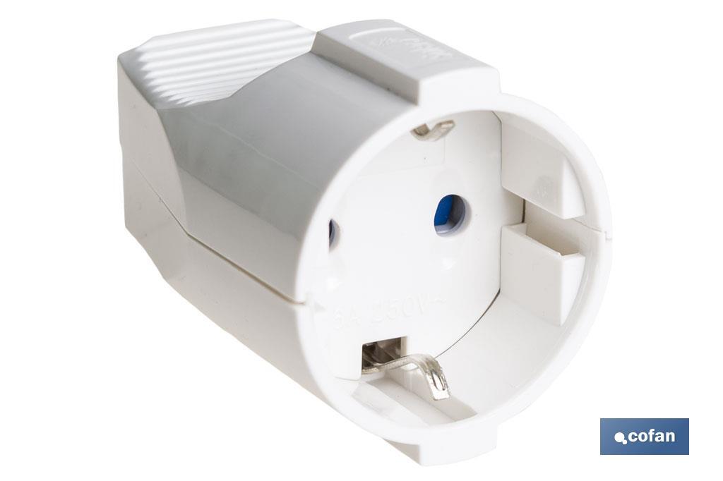 Mobile protective contact coupling with two-poles | White | 16A - 250V - Cofan