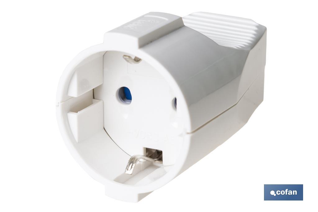 Mobile protective contact coupling with two-poles | White | 16A - 250V - Cofan