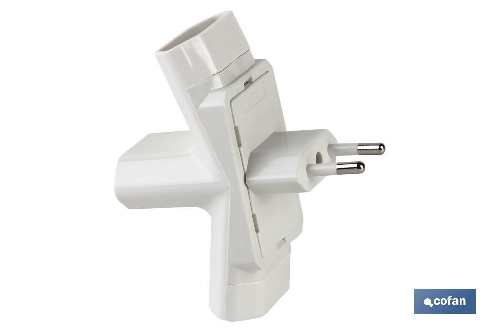 Adaptador Multivía Triplo | Tipo Espiga | 3 vías | 10 A - 250 V - Cofan