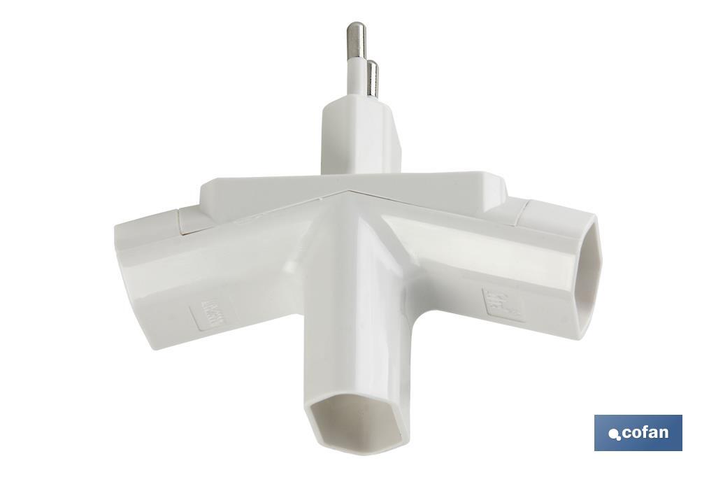 Adaptador Multivía Triple | Tipo Espiga | 3 vías | 10 A - 250 V - Cofan