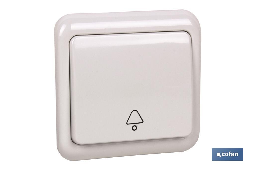 Flush mounted door bell switch | Pacific Model | 10A - 250V | White - Cofan