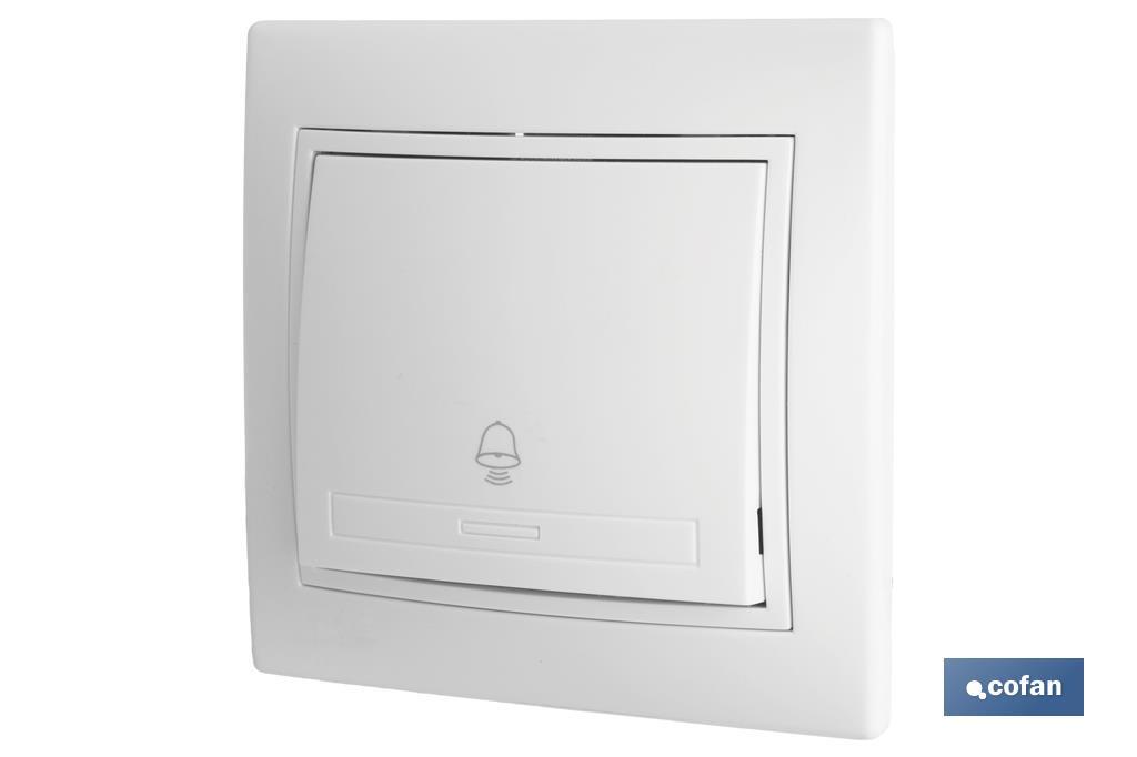 Pulsador de encastrar | Modelo Pacific | 10 A - 250 V | Cor branco - Cofan