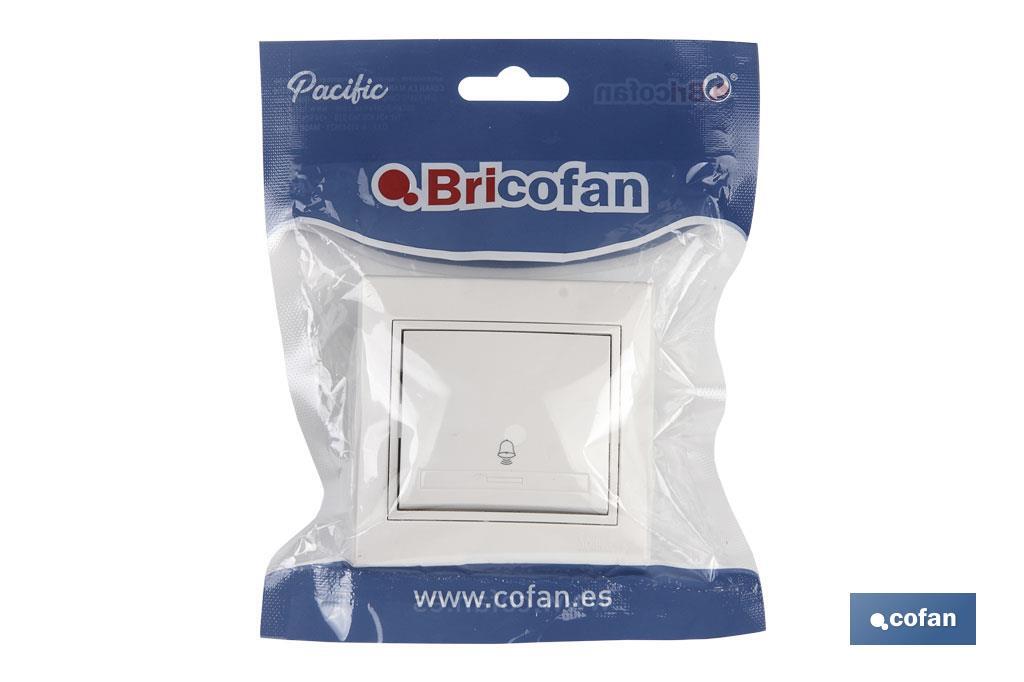 Pulsador de encastrar | Modelo Pacific | 10 A - 250 V | Cor branco - Cofan