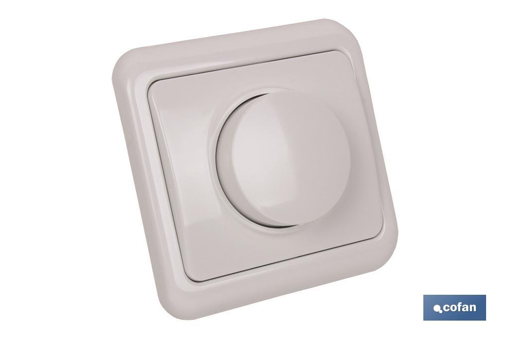 Flush mounted dimmer switch | Pacific Model | 16A - 250V-500W | White - Cofan