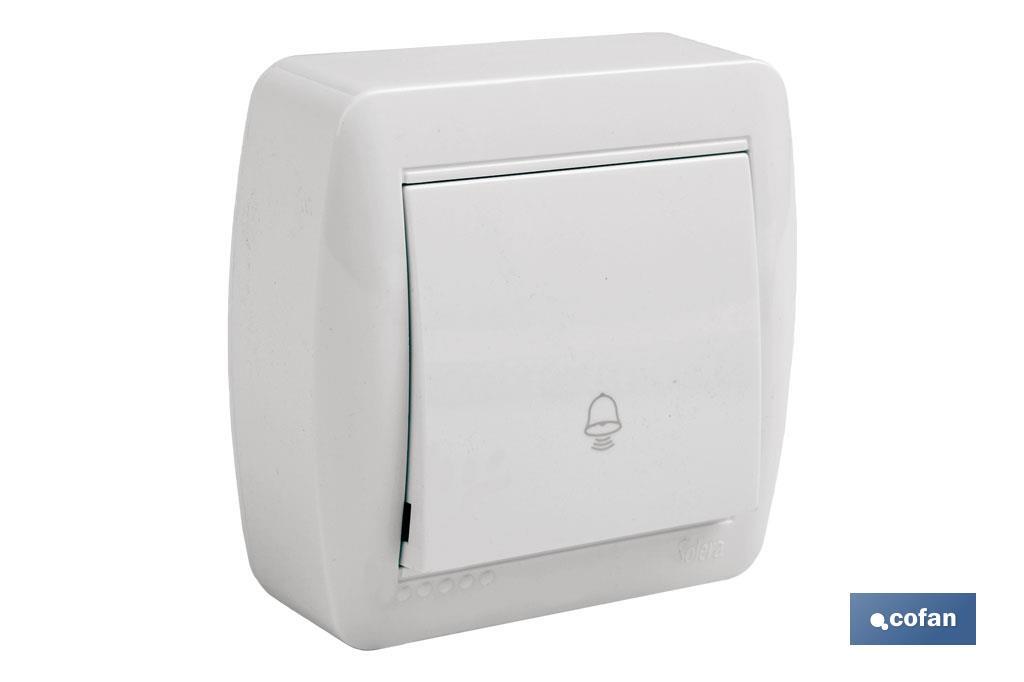 Surface mounted door bell switch | Atlantis Model | White | 10A - 250V - Cofan