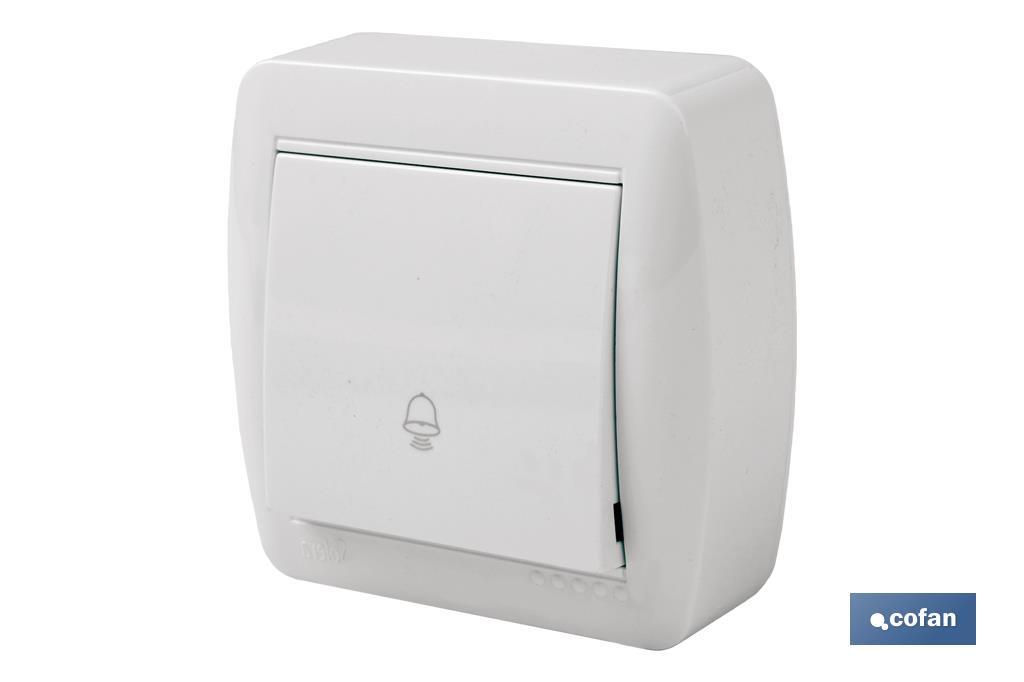 Surface mounted door bell switch | Atlantis Model | White | 10A - 250V - Cofan