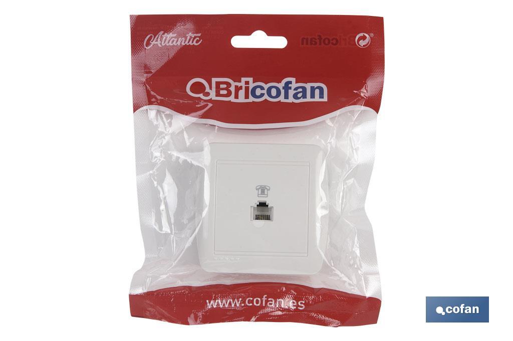 Base para Telefone RJ11 de superficie | Modelo Atlantis | Cor Branco | 10 A - 250 V - Cofan