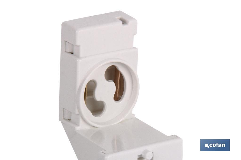 Lamp-holder for fluorescent tubes | Starter-holder included | White | 2A 250V - Cofan