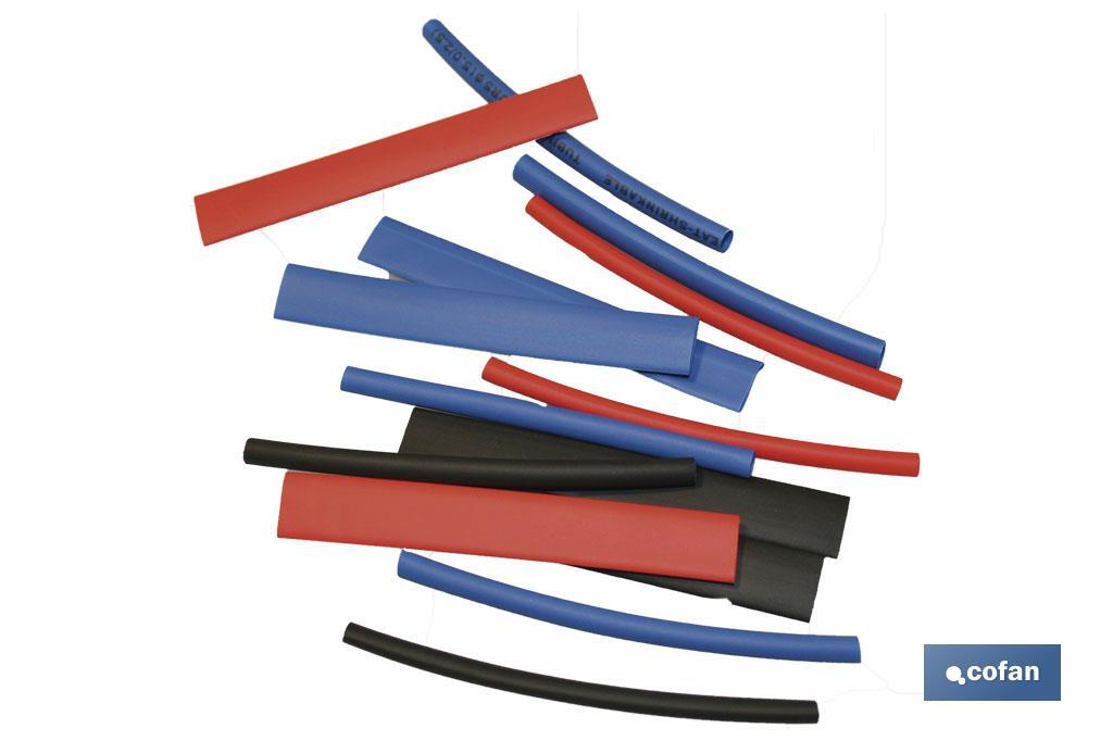 Range of 10 and 18 heat-shrink tubes - 80mm | Several colours | Several diameters - Cofan